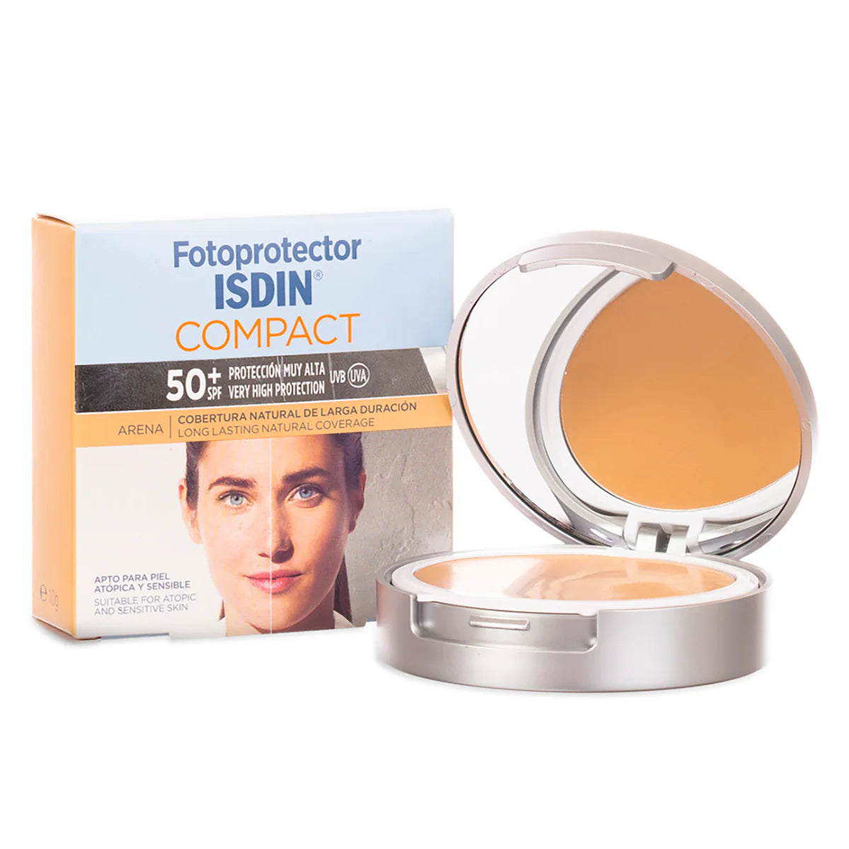 Fotoprotector compacto ISDIN SPF50 Oil-Free en polvo, resistente al agua y sin aceites