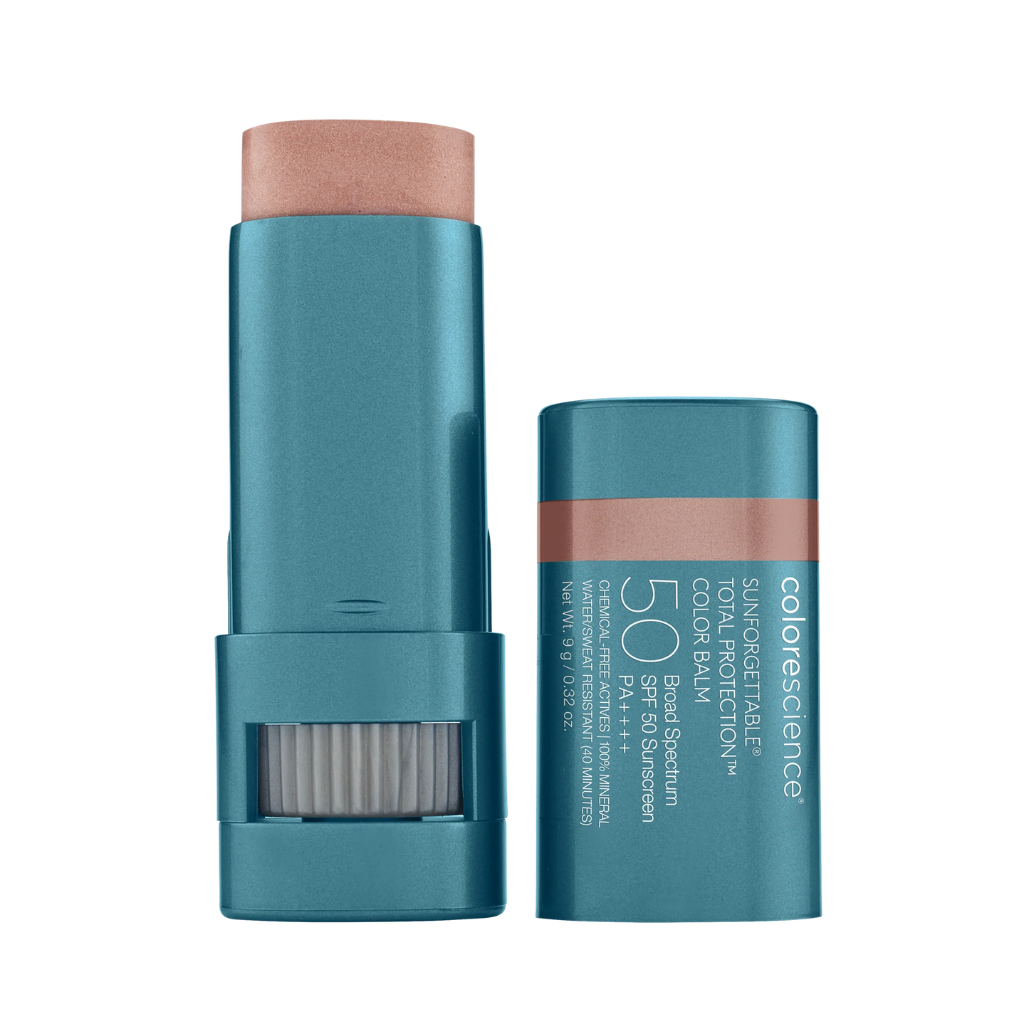 Bálsamo Colorescience Color Balm SPF 50 con color Blush y protección solar mineral.