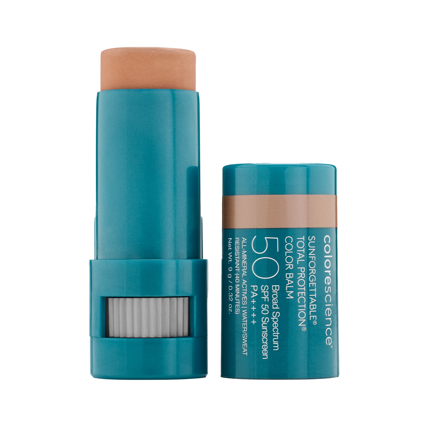 Bálsamo Colorescience Color Balm SPF 50 con color Glow y protección solar mineral.