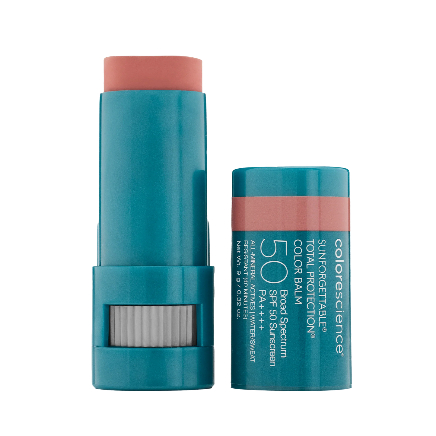 Bálsamo Colorescience Color Balm SPF 50 con color Savanna y protección solar mineral.