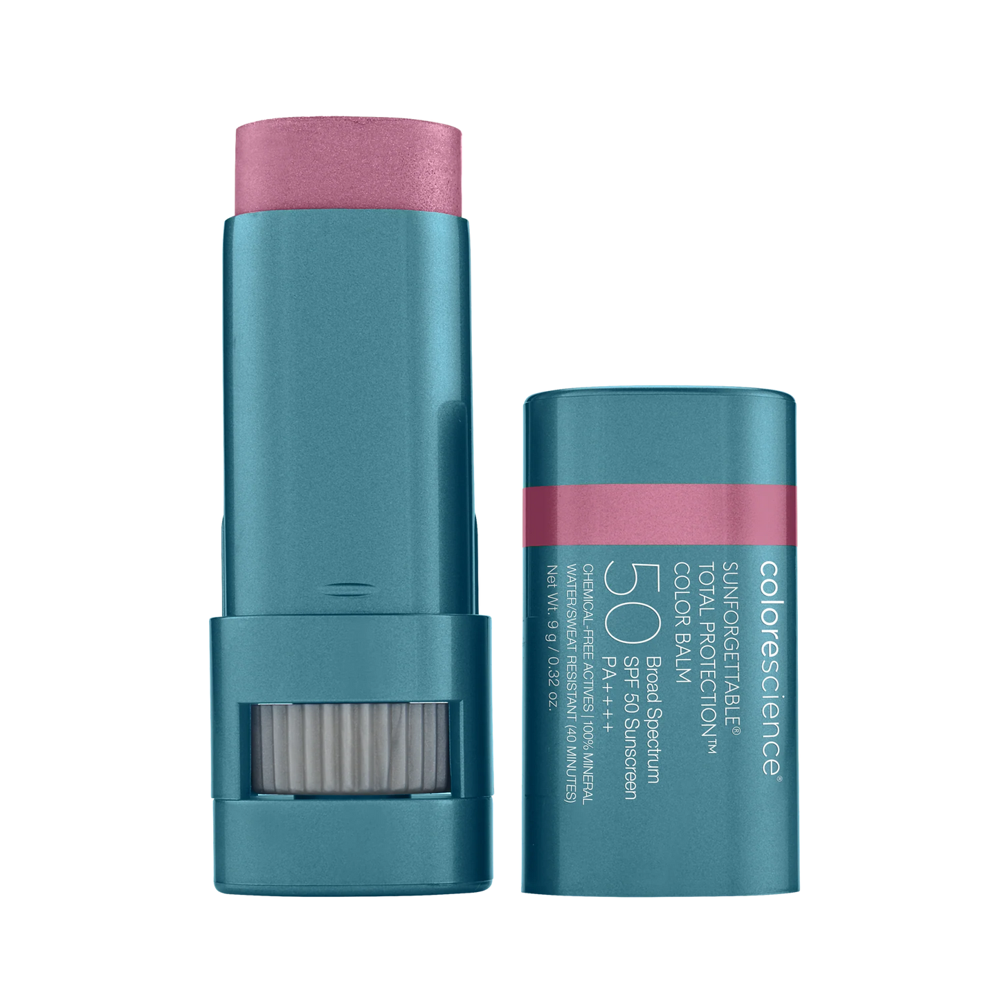 Bálsamo Colorescience Color Balm SPF 50 con color Violet Haze y protección solar mineral.