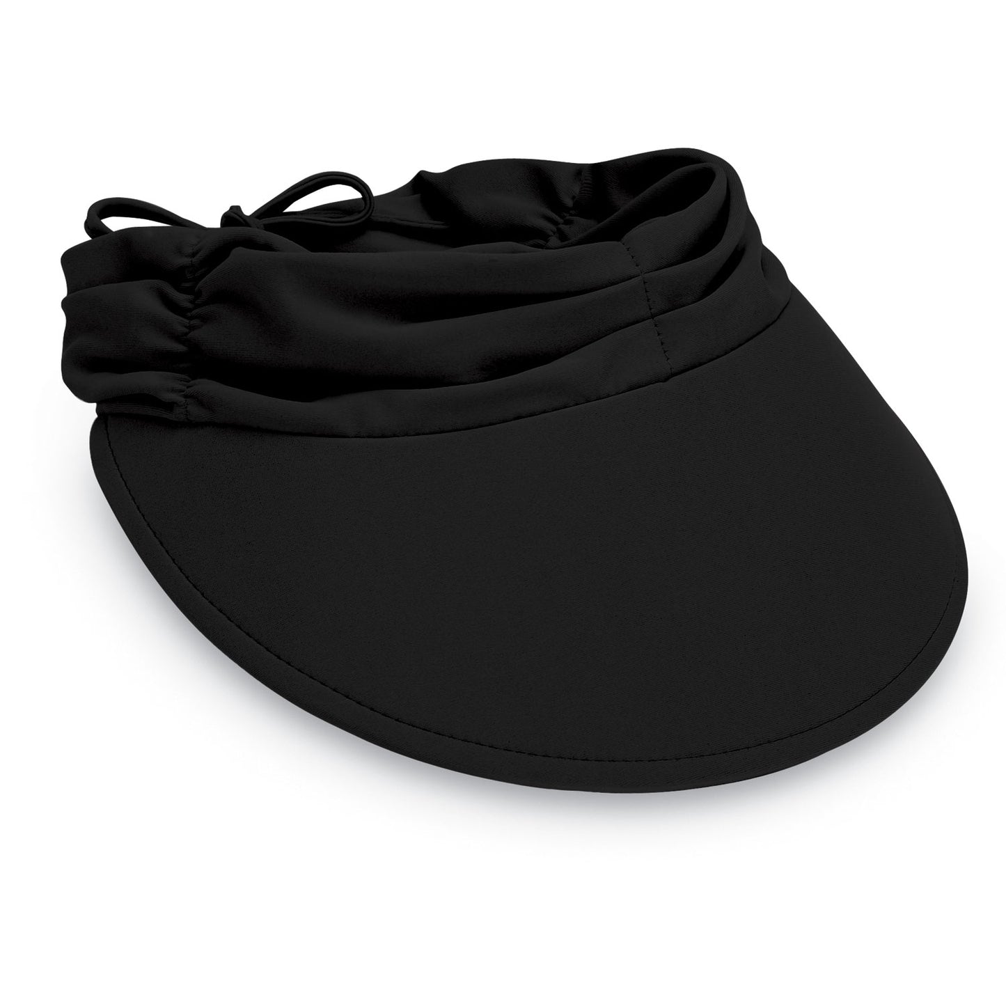 Visera Aqua color negro SPF 50 de Wallaroo, protección solar avanzada con diseño ventilado.