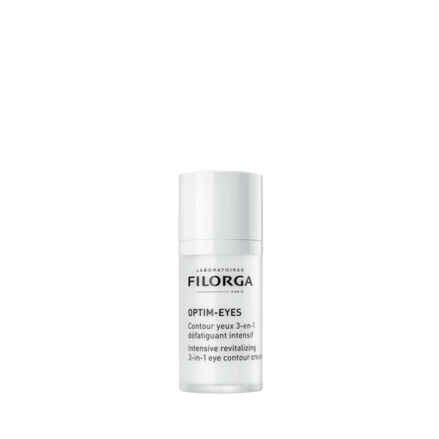 Frasco de Filorga Optim-Eyes 15ml para el cuidado del contorno de ojos.
