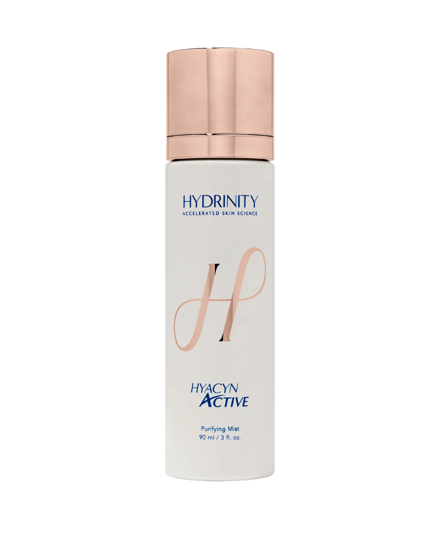 Hydrinity Hyacyn Active Purifying Mist disponible en Elenederm. Bruma purificante para limpiar, calmar y proteger la piel frente a impurezas y agresores externos.