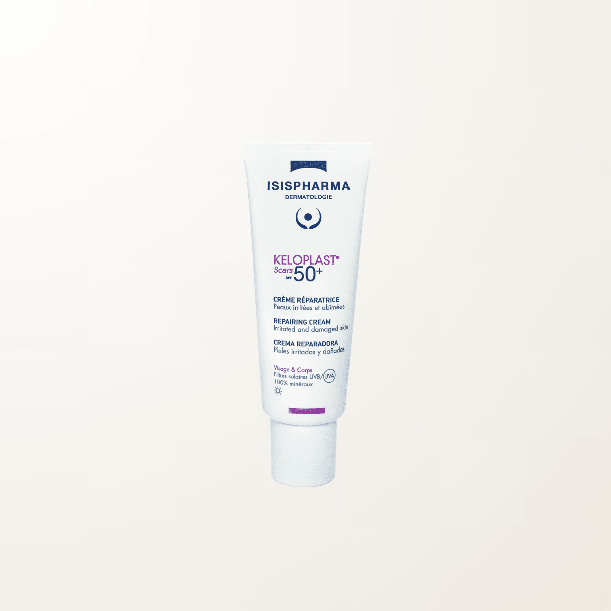 Tubo Isispharma Keloplast Scars crema reparadora efecto apósito SPF 50+ cicatrices piel dañada 40 ml