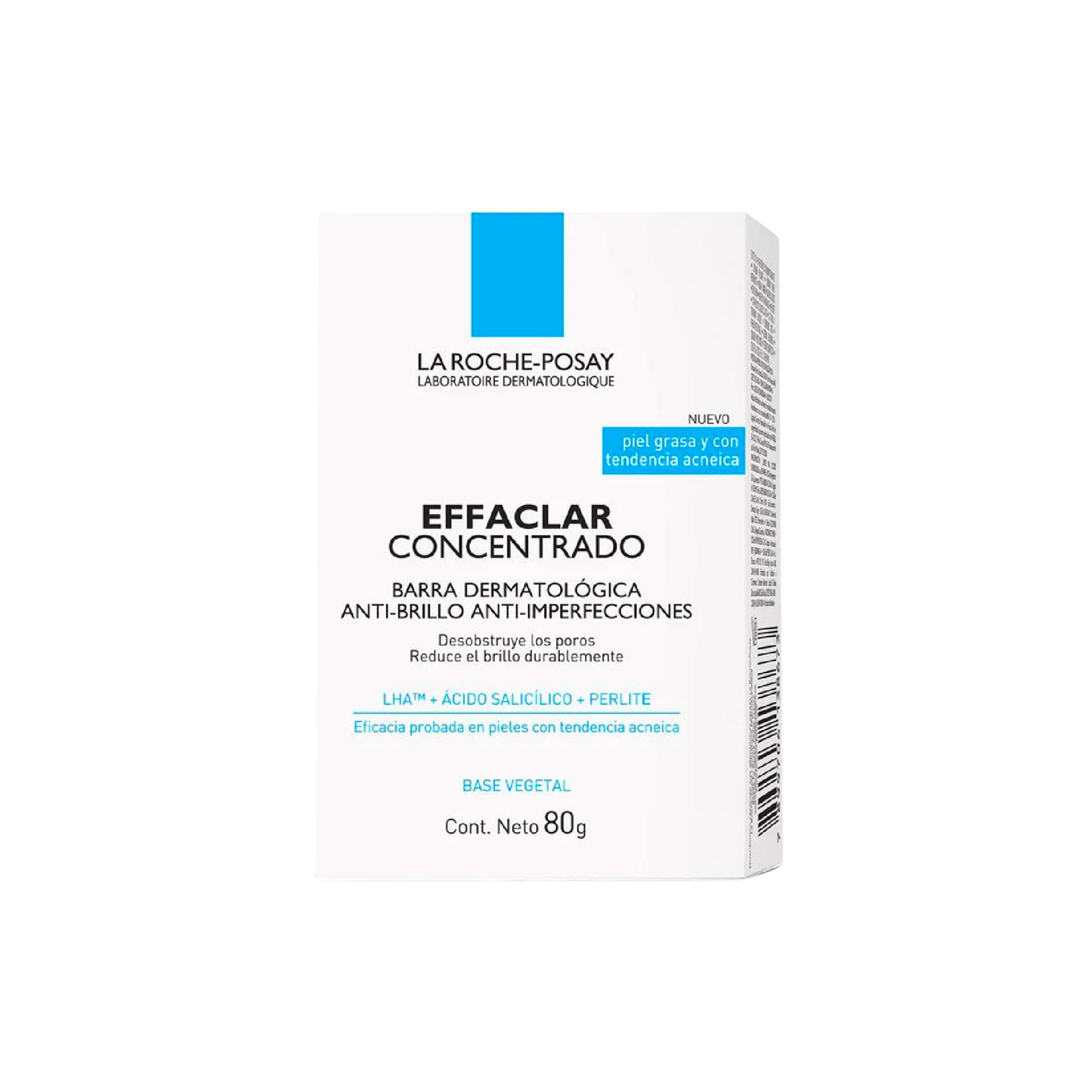 La Roche-Posay Effaclar Barra Concentrada 80g para piel grasa y acneica, disponible en Elenederm.