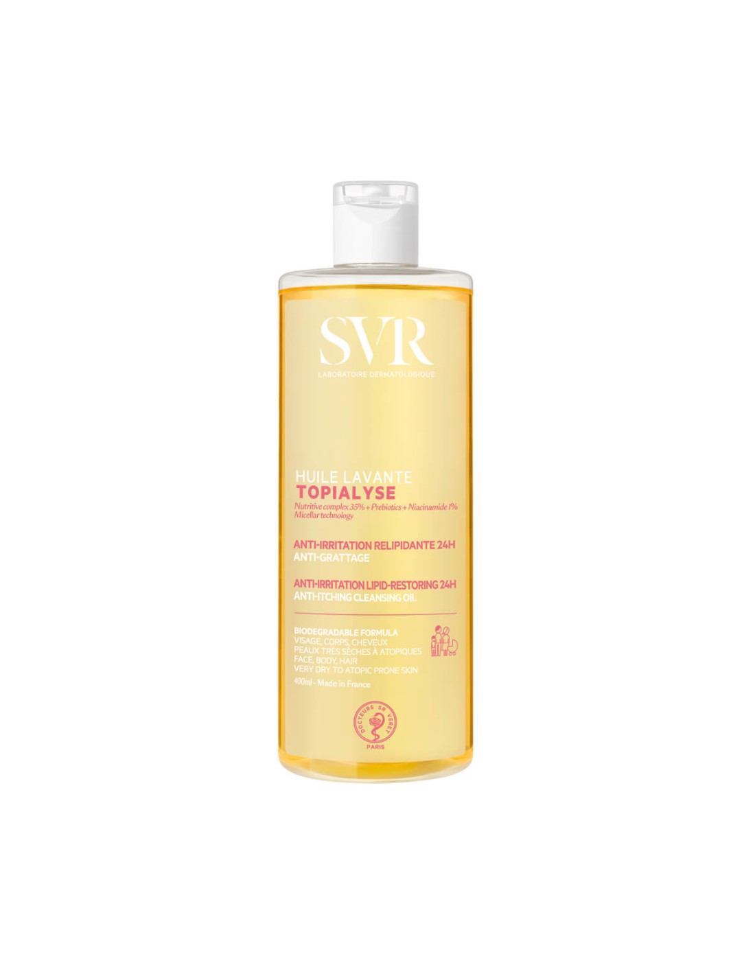 SVR Topialyse Huile Micellaire limpiador para piel seca y atópica. Descúbrelo en elenederm