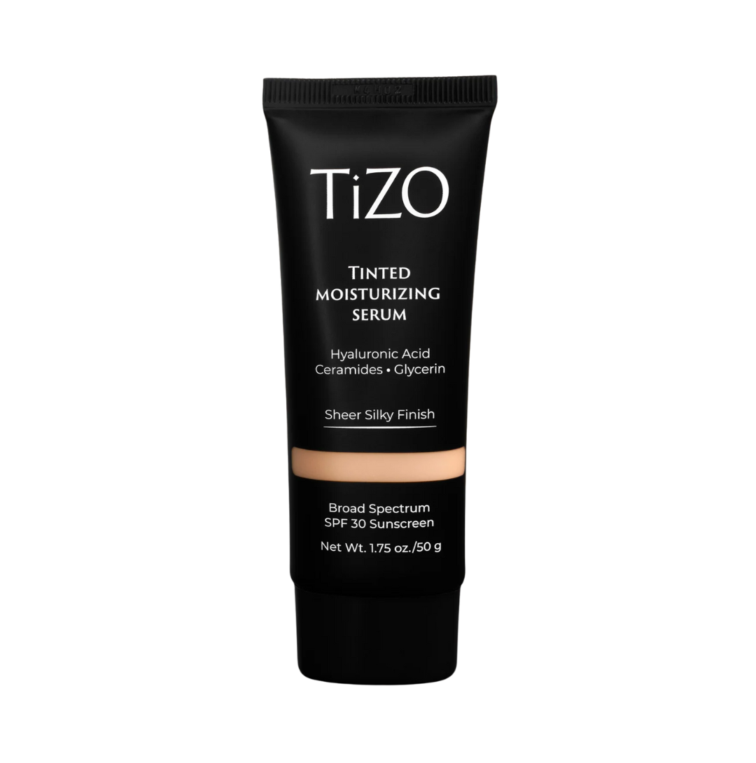 TIZO Tinted Moisturizing Serum SPF 40 protector solar mineral con color light-medium para piel sensible.