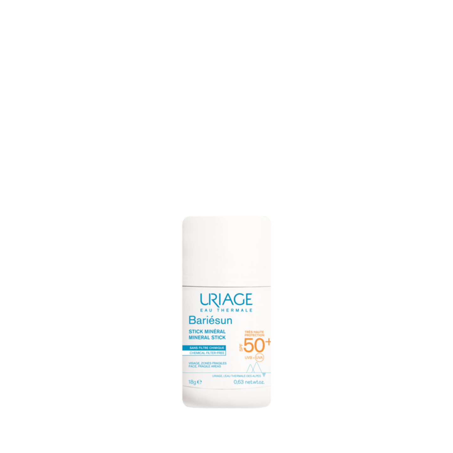 Uriage Bariésun Stick Mineral SPF50+ protector solar mineral en barra para zonas sensibles