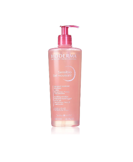 Gel limpiador Sensibio de Bioderma para pieles sensibles, con fórmula suave y calmante.