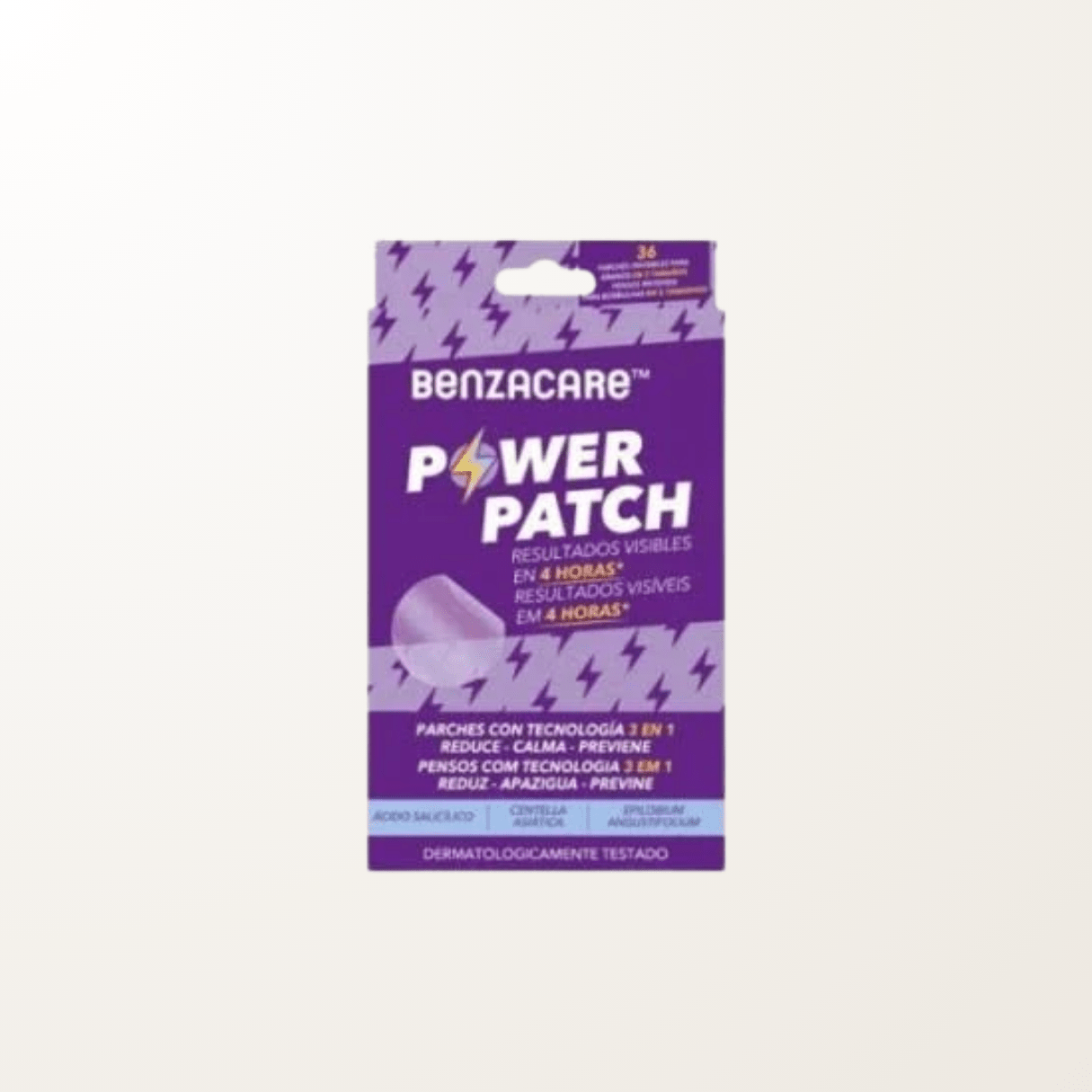Caja Benzacare Power Patch parche invisible ácido salicílico y centella asiática para granos y espinillas