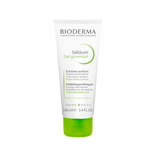 Gel exfoliante Sebium de Bioderma para el cuidado de pieles grasas y con imperfecciones.