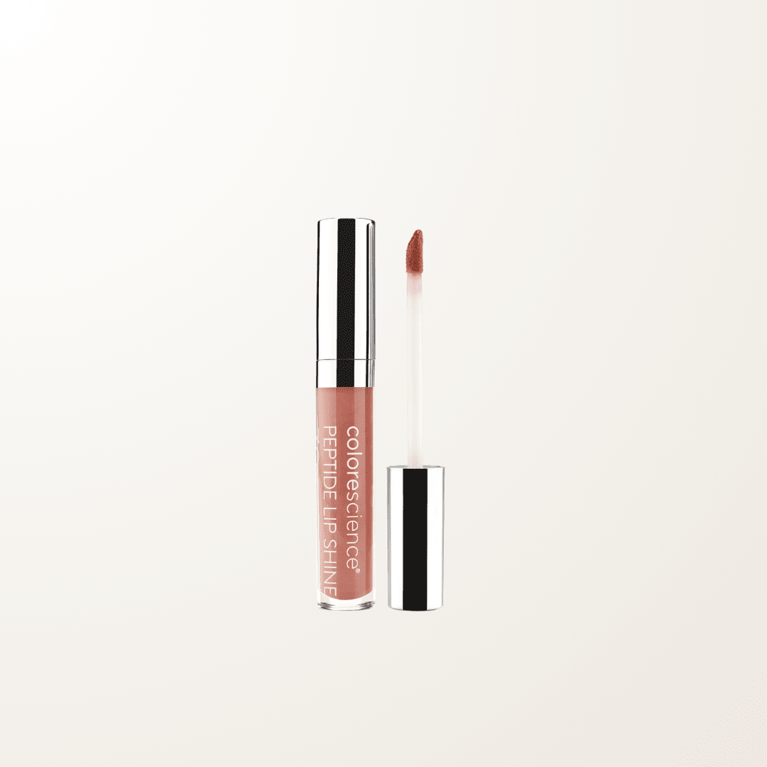 Brillo labial mineral Colorescience tono Champagne con protección SPF 30 y acabado luminoso.