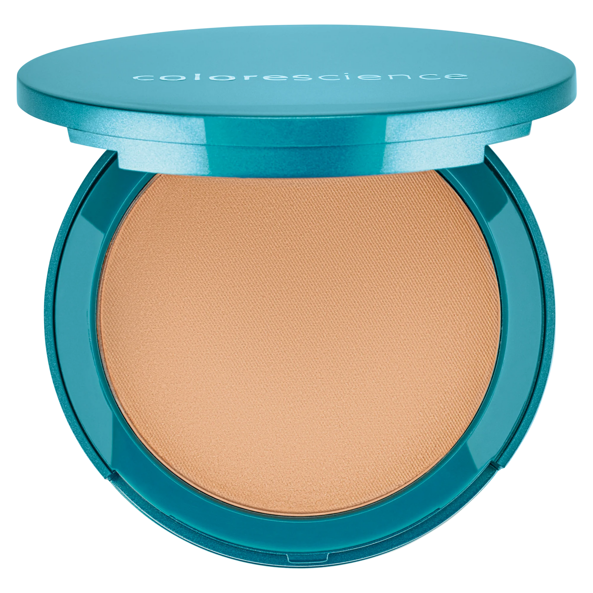 Base compacta Natural Finish Mineral Foundation SPF 20 en tono Medium Bisque de Colorescience, para un acabado natural y protección solar.