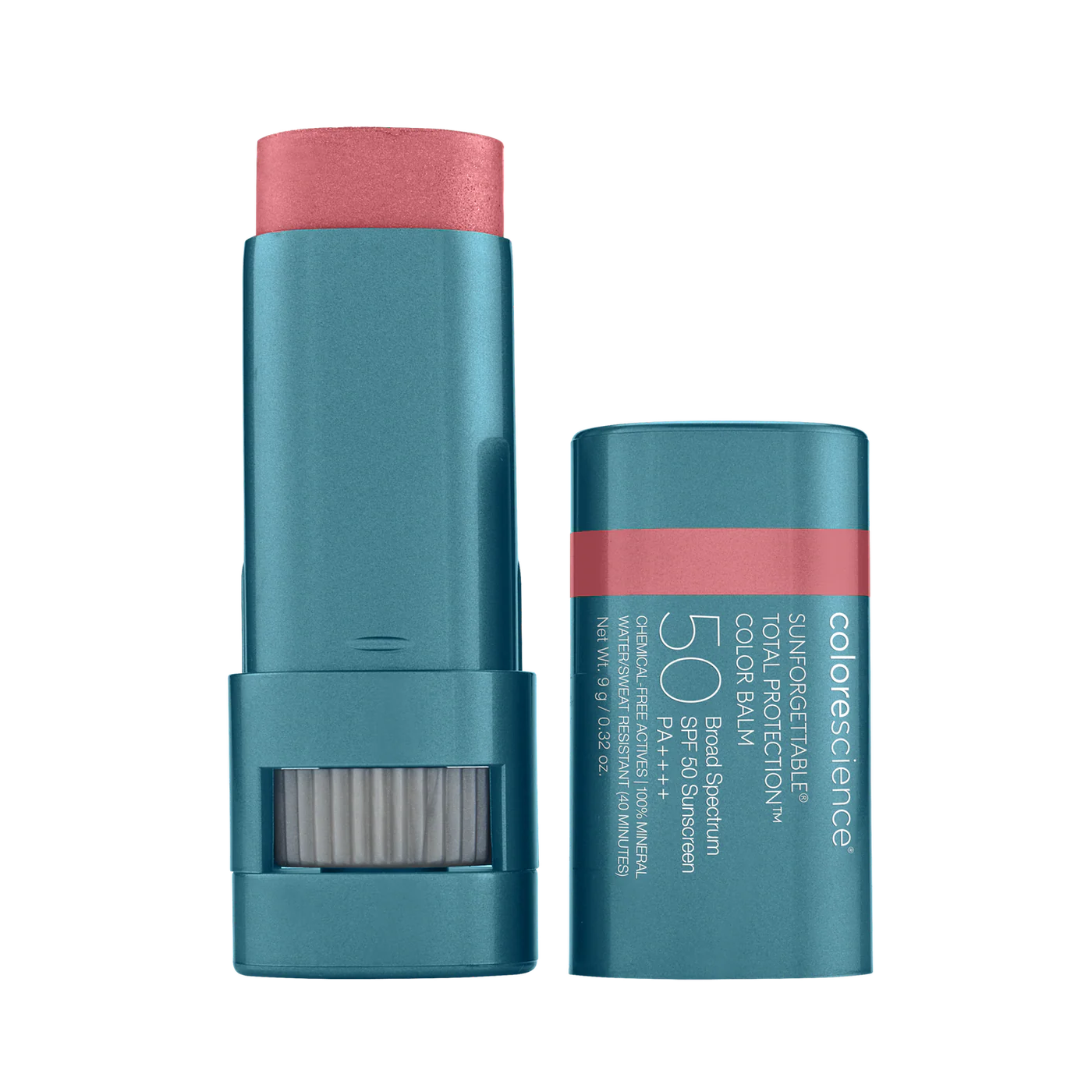 Bálsamo Colorescience Color Balm SPF 50 con color Pink Sky y protección solar mineral.