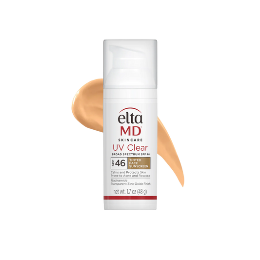 Protector solar con color EltaMD UV Clear Tinted Broad-Spectrum SPF 46, ideal para pieles sensibles y propensas al acné.