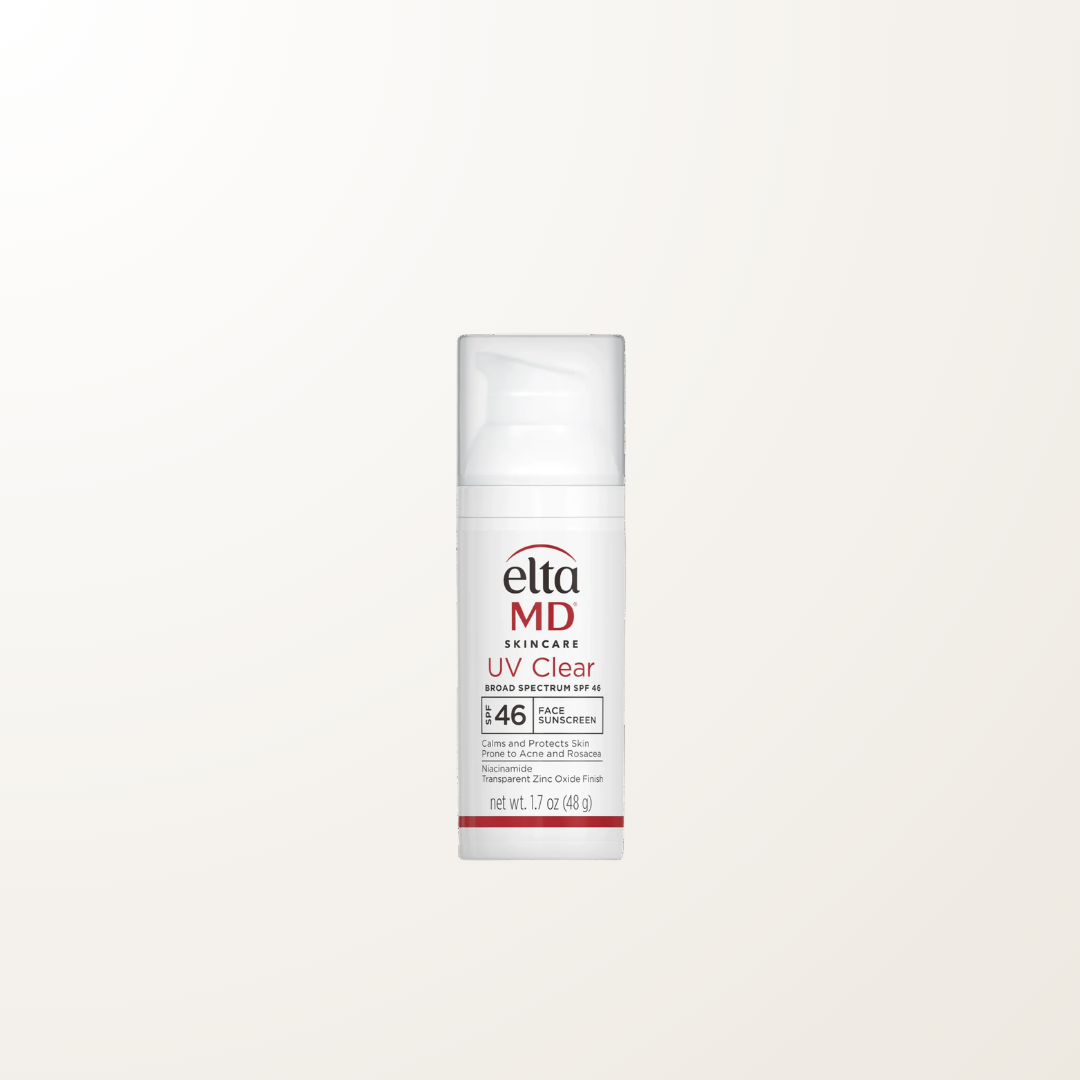 Protector solar EltaMD UV Clear SPF 46 transparente, fórmula con niacinamida para pieles sensibles, con tendencia al acné o rosácea.