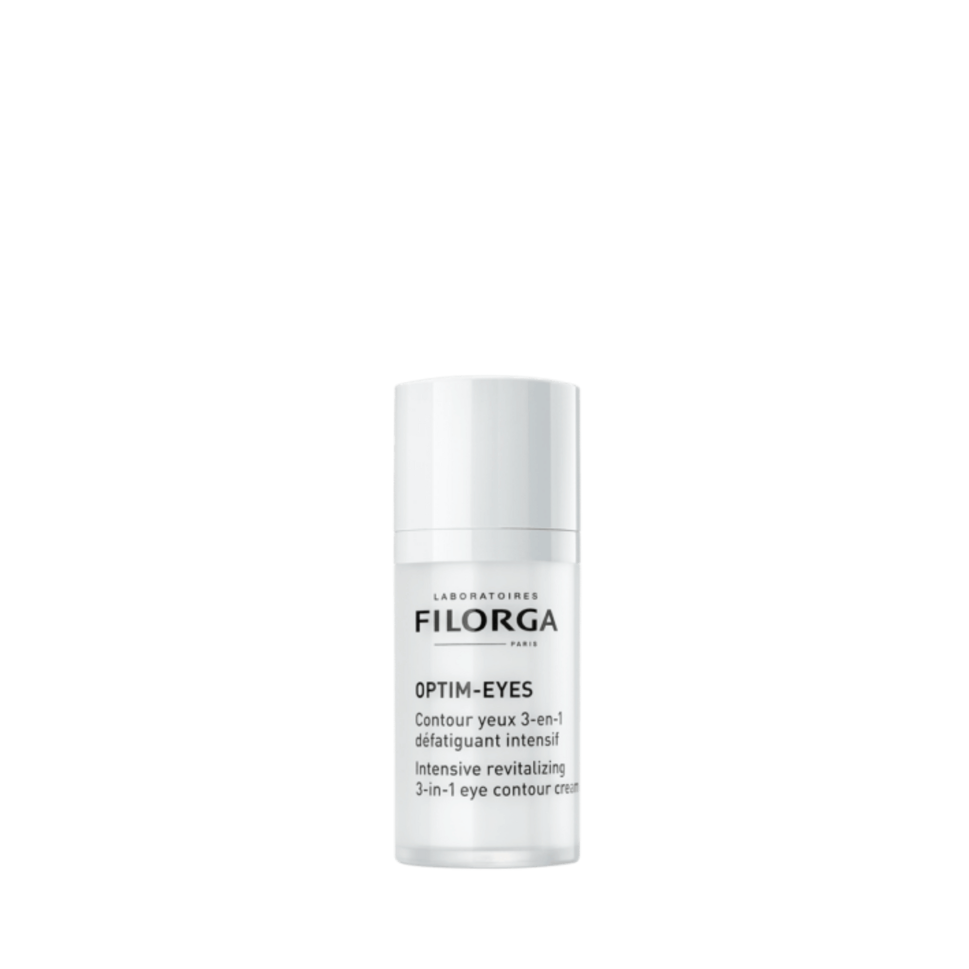 Frasco de Filorga Optim-Eyes 15ml para el cuidado del contorno de ojos.
