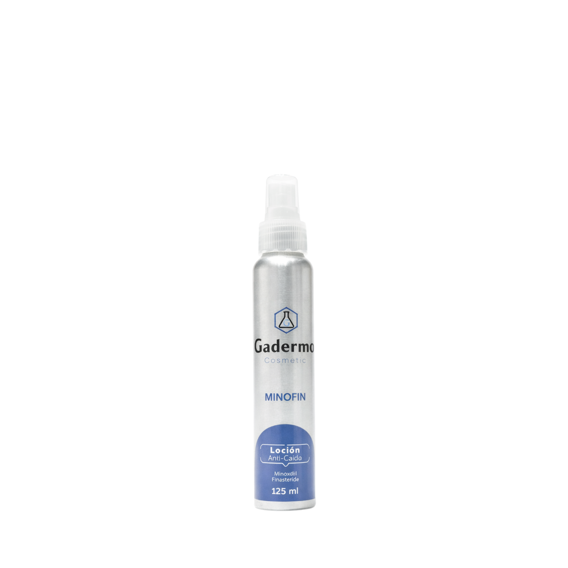 Gadermo Minofin Loción Capilar con minoxidil al 12% de 125ml para estimular el crecimiento del cabello, disponible en Elenederm.