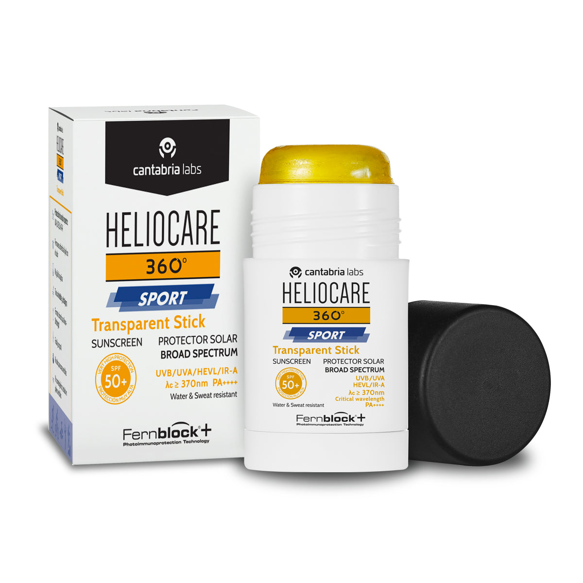 Protector solar Heliocare 360° Sport Transparent Stick SPF 50 - 50g disponible en Elenederm.