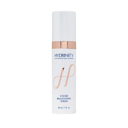 Vivid Brightening Serum de Hydrinity para iluminar y unificar el tono de la piel. También disponible en Farmacia Dermatológica EleneDerm.
