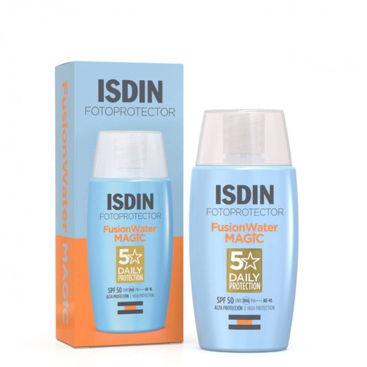 Protector solar ISDIN Fusion Water Magic SPF 50 - 50ml disponible en Elenederm.