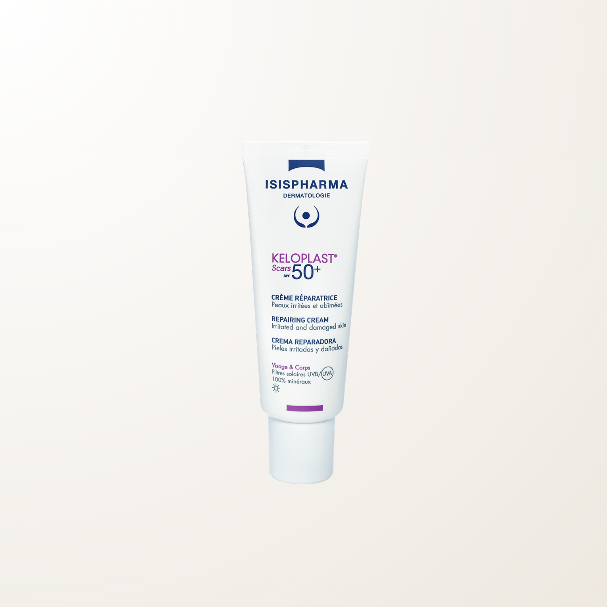 Tubo Isispharma Keloplast Scars crema reparadora efecto apósito SPF 50+ cicatrices piel dañada 40 ml