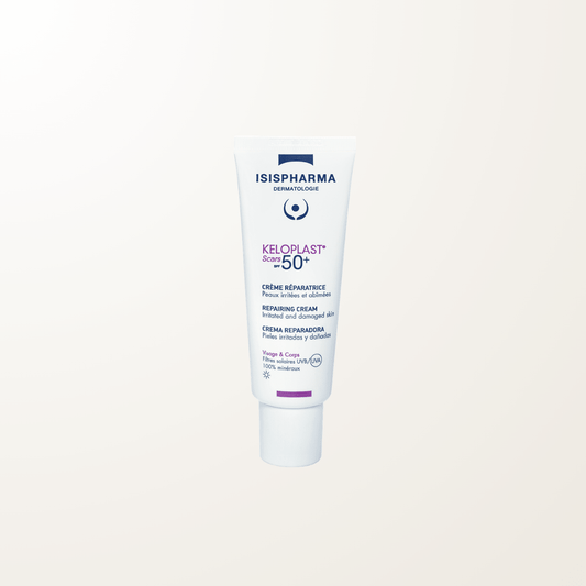 Tubo Isispharma Keloplast Scars crema reparadora efecto apósito SPF 50+ cicatrices piel dañada 40 ml