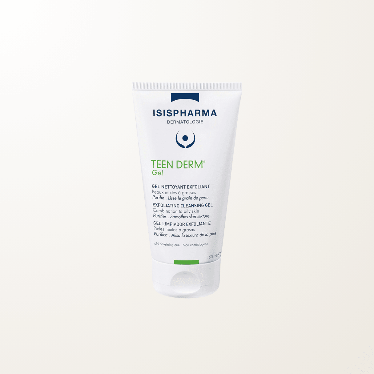 Isispharma Teen Derm Gel Exfoliante para piel mixtas a grasa con imperfecciones.