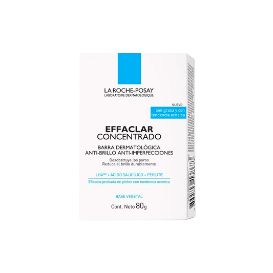 La Roche-Posay Effaclar Barra Concentrada 80g para piel grasa y acneica, disponible en Elenederm.