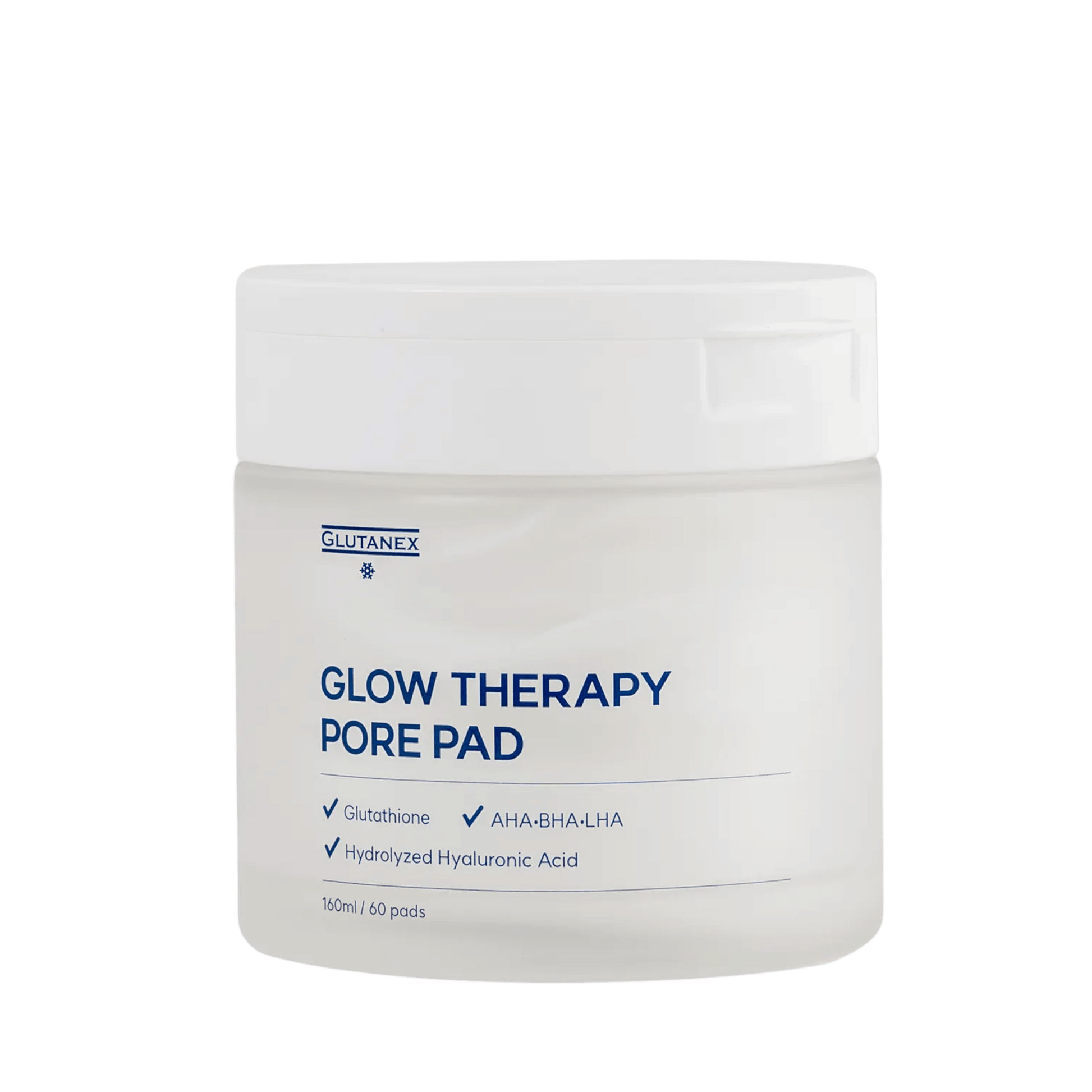 Glutanex Glow Therapy Toner Pads de Nexuspharma con glutatión/glutathione, AHA, BHA y LHA para una piel luminosa y uniforme.