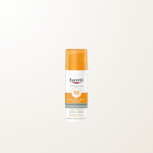 protector solar tono claro SPF50 Eucerin piel grasa mate control brillo