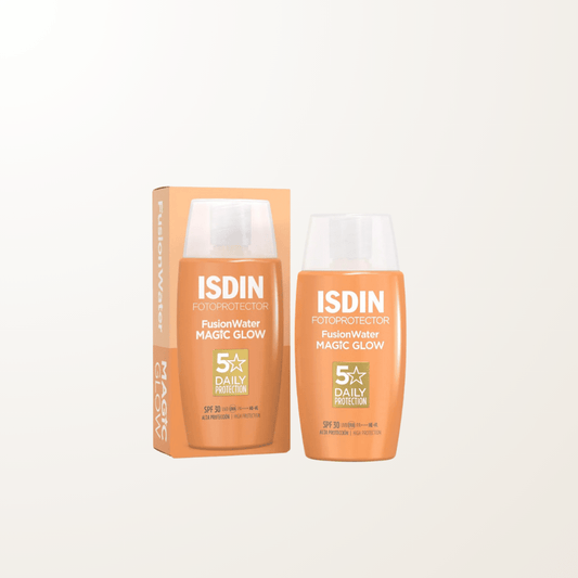 protector solar luminoso SPF30 ISDIN acabado glow piel hidratada uso diario