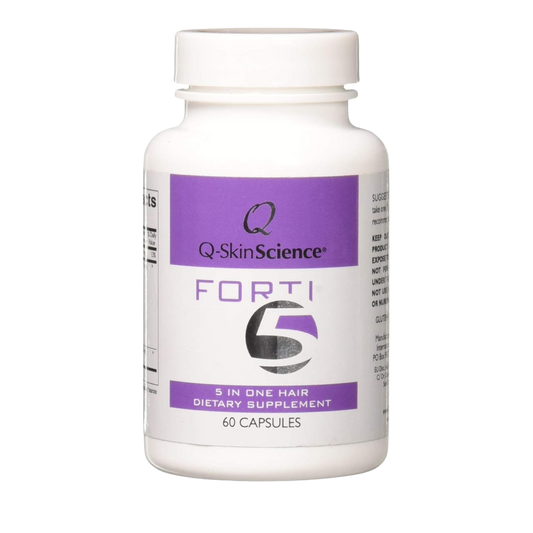 Q-SkinScience Forti 5 Cápsulas suplemento alimenticio que ayuda a prevenir la caida del cabello y para fortalecer el cabello - Elenederm. 