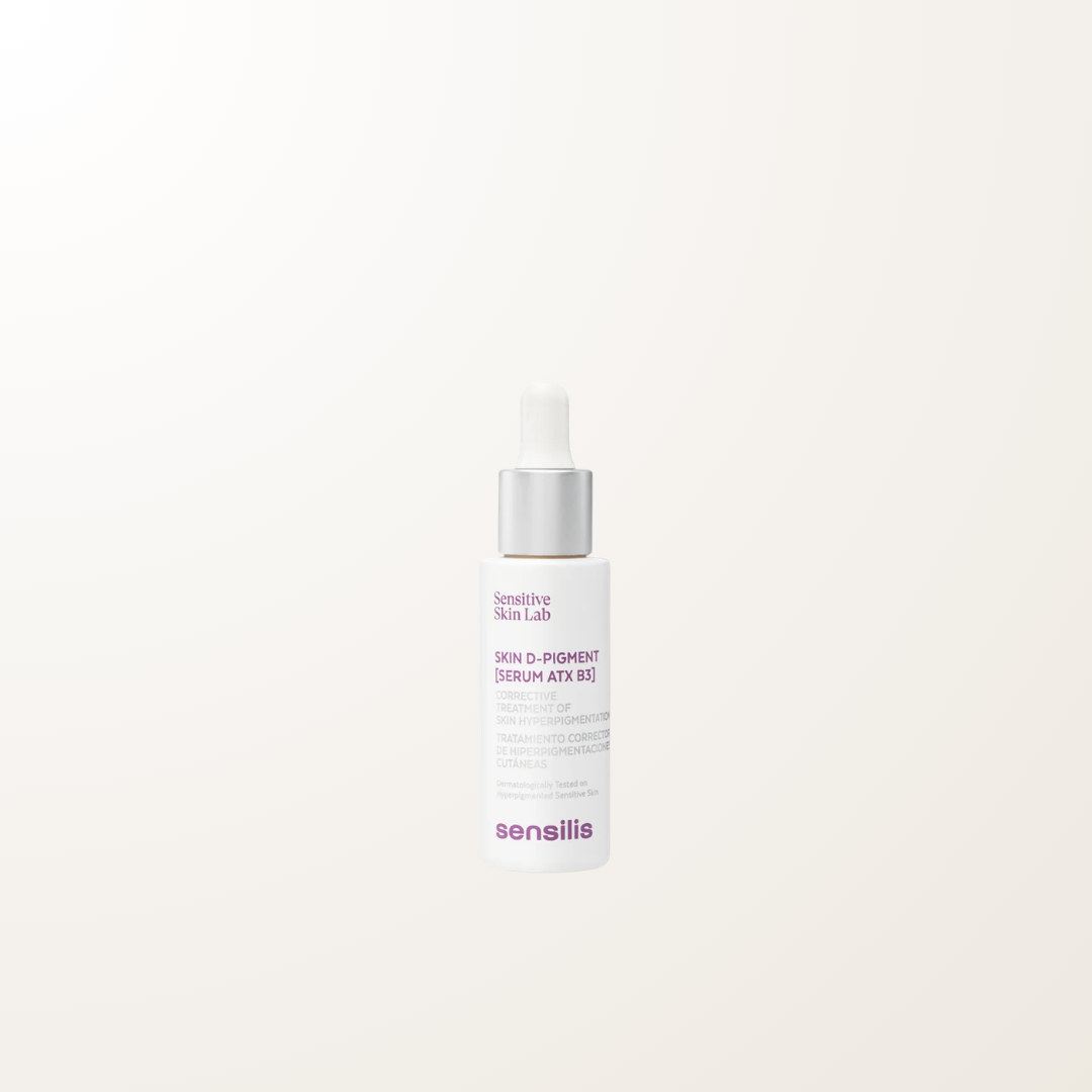 Frasco de Skin D-Pigment Serum ATX B3 Sensilis, sérum antimanchas piel hiperpigmentada