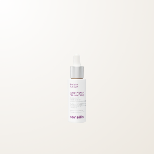 Frasco de Skin D-Pigment Serum ATX B3 Sensilis, sérum antimanchas piel hiperpigmentada