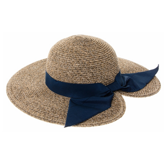 Sombrero Alex color beige con liston azul con protección solar UPF 50+.