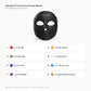 Máscara LED negra Unicled 5.0 Centurion Korean Mask y lista de 8 luces LED con muestra de color y uso