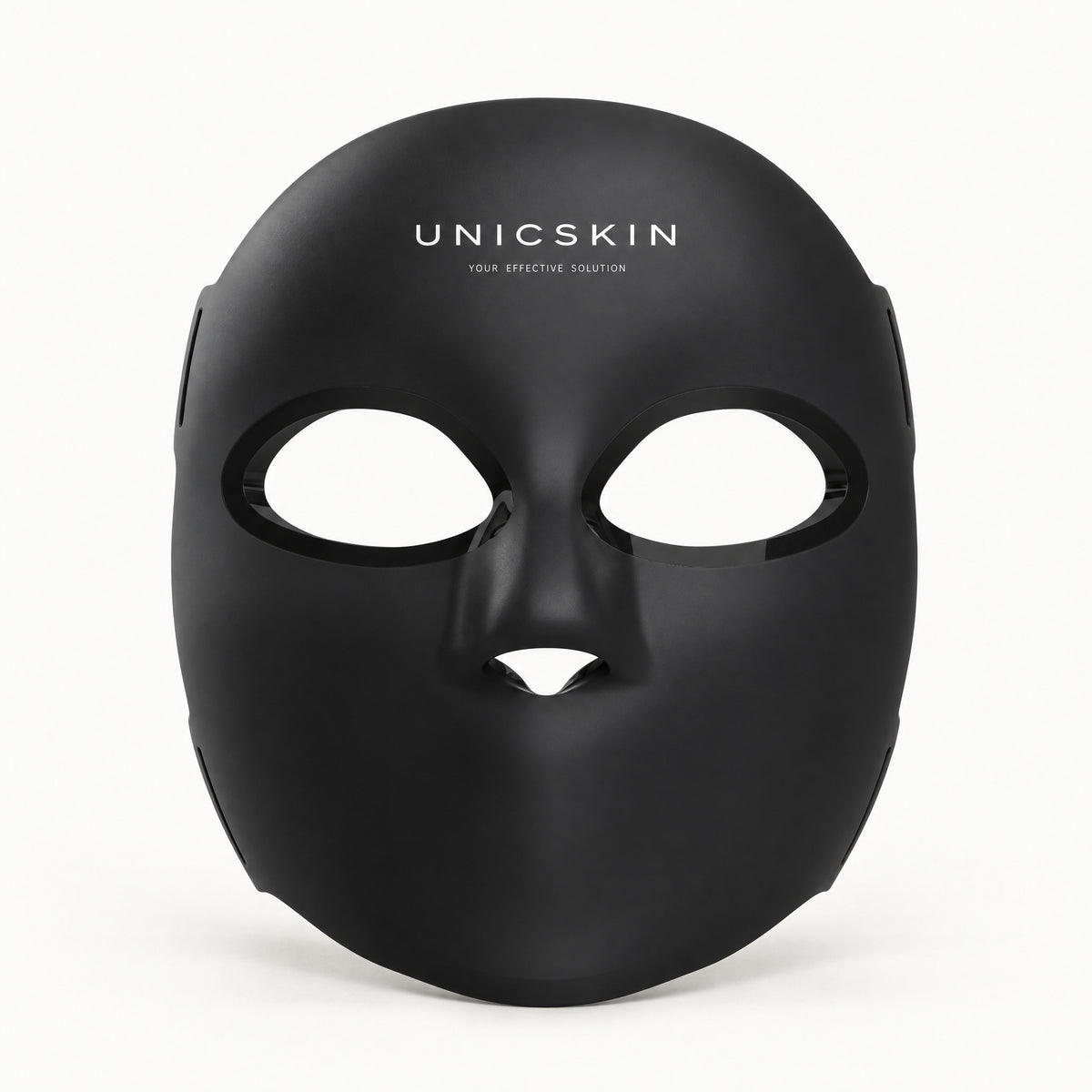 Máscara LED de silicona negra con logo Unicskin, Unicled 5.0 Centurion Korean Mask