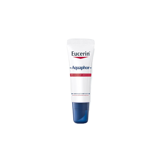 Encuentra en elenederm.com Eucerin Aquaphor SOS Lip Repair, bálsamo reparador intensivo para labios secos y agrietados.