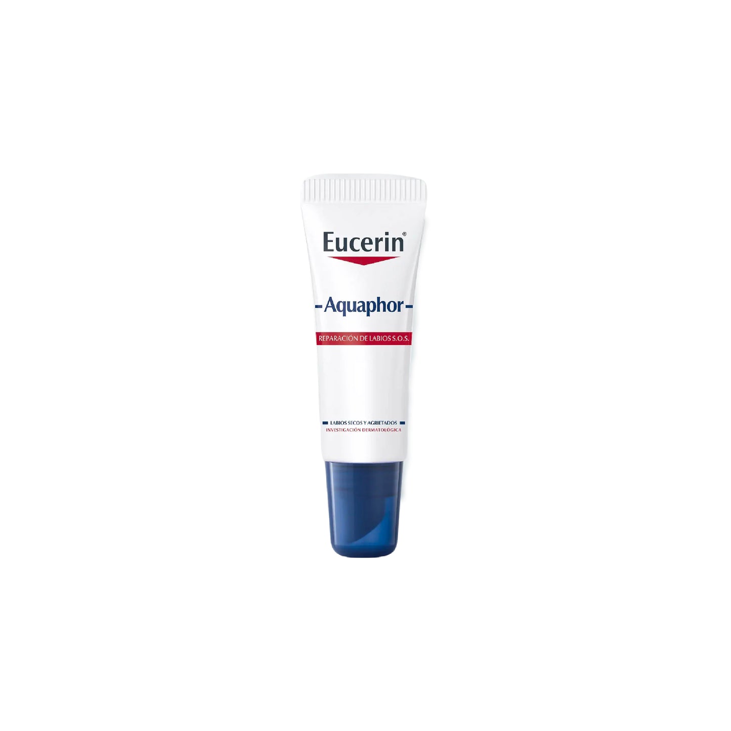 Eucerin Aquaphor SOS Lip Repair, bálsamo reparador intensivo para labios secos y agrietados.