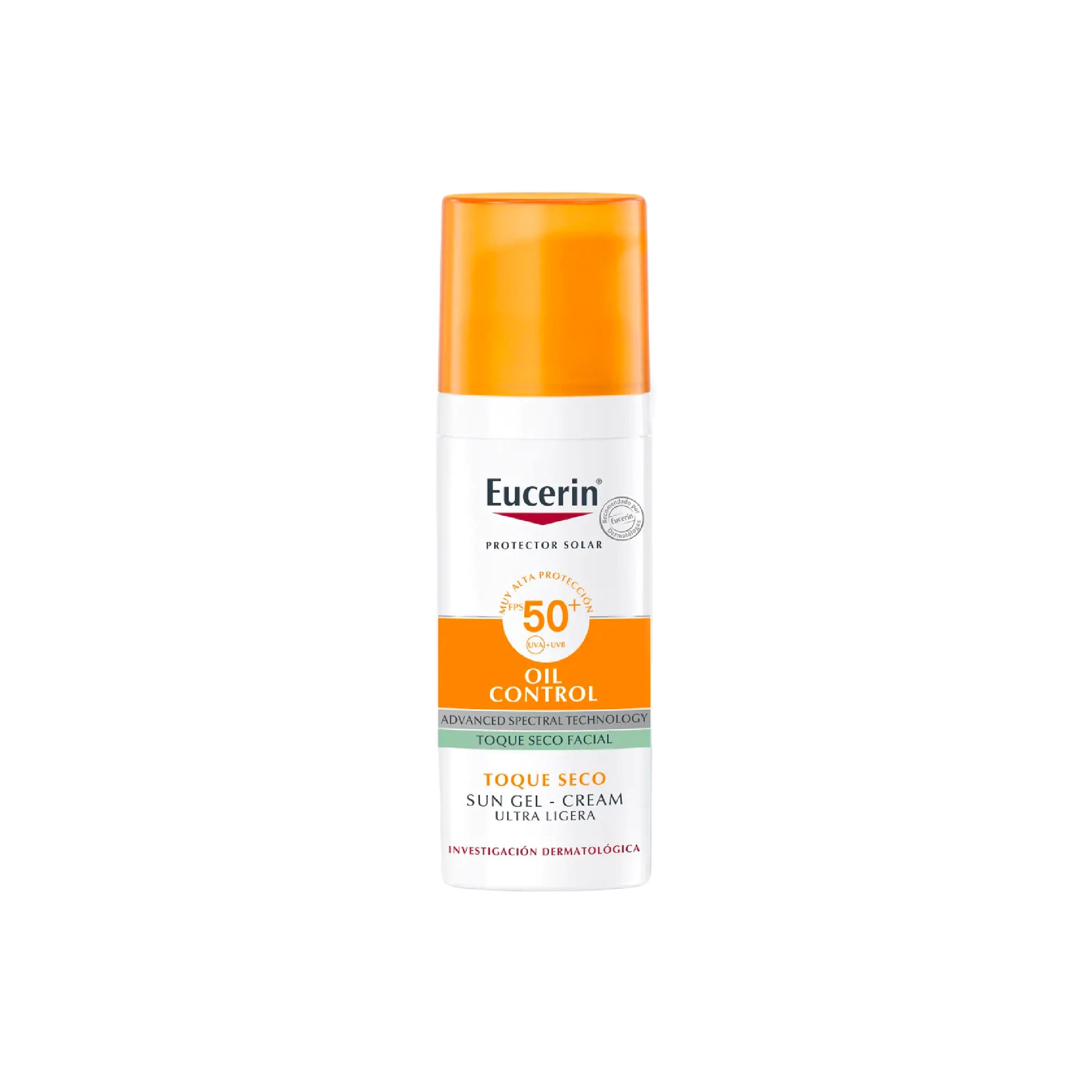 Eucerin Sun Gel-Crème Oil Control Dry Touch FPS 50+, protector solar para pieles grasas y con exceso de brillo.