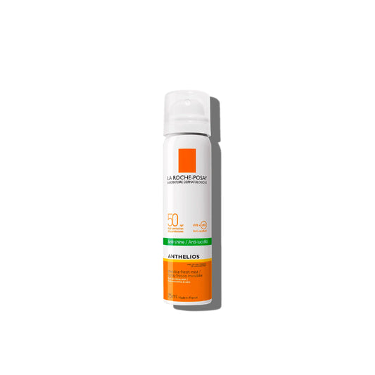 Protector solar Anthelios SPF 50 Bruma Facial Invisible Anti-Brillos de La Roche-Posay disponible en Elenederm. 