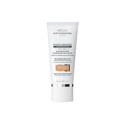 Protector solar Esthederm Photo Reverse Tono Medio SPF50 antimanchas disponible en Elenederm.