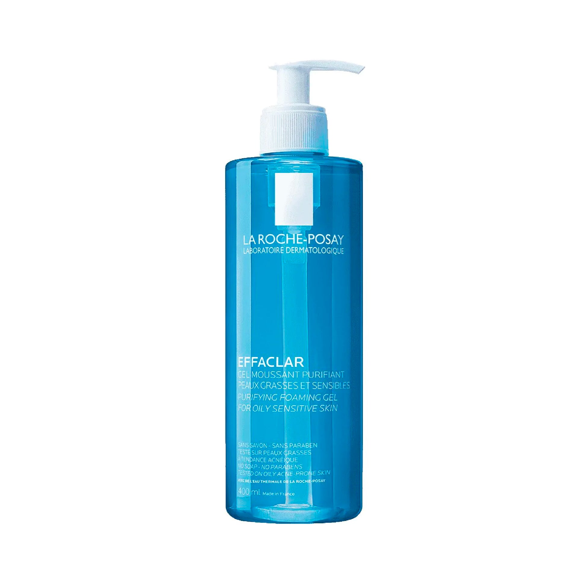 La Roche-Posay Effaclar Gel Limpiador Purificante Plus 400ml para piel grasa y acneica, disponible en Elenederm.