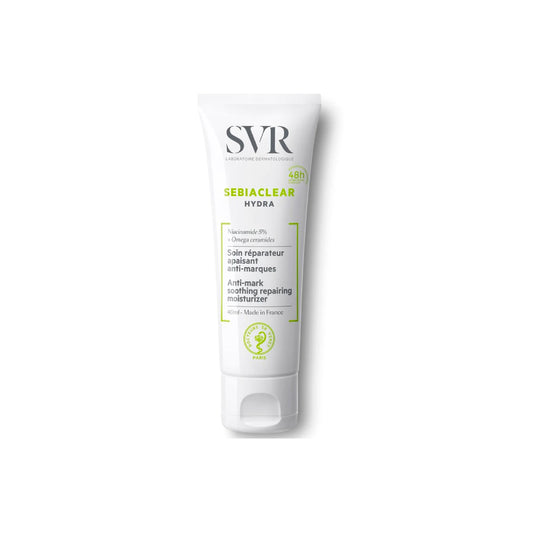 SVR Sebiaclear Hydra 40ml, crema hidratante para piel con acné, disponible en Elenederm.